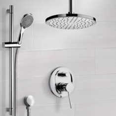 Ceiling Rain Shower System with Handheld, Rain Shower Head, Shower Faucet Set
